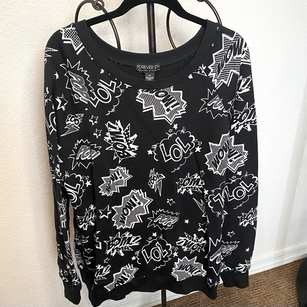 Forever21 comic book print sweatshirt